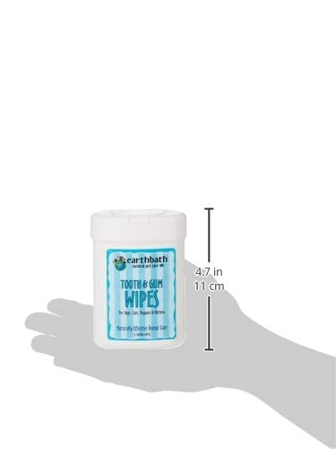 EARTHBATH 026362 25 Count Tooth and Gum Wipes for Dogs, Cats, Puppies and Kittens
