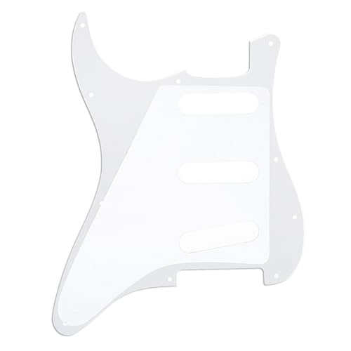 SSS 11 Hole Guitar Stratocaster Pickguard for Fender American/Mexican Made Strat Standard Modern Style Parts,4 Ply White Pearl