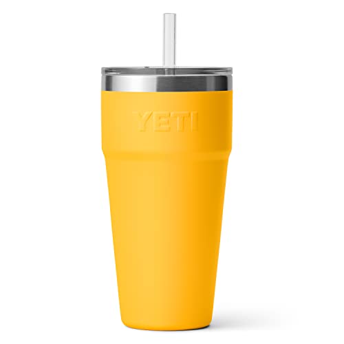 Rambler 26 oz Straw Cup, Vacuum Insulated, Stainless Steel with Straw Lid, Sandstone Pink