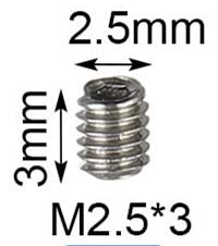 M2.5 x 3mm Stainless Steel Hex Grub Screw Internal Hex Drive Cup Allen Head Socket Point Set Screws for Door Handles100 Pcs