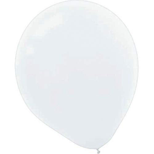 Plain Round Latex Balloons | White Silk | Pack of 50 | Party Decor, 5