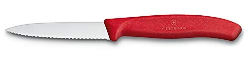 3.25 Inch Swiss Classic Paring Knife with Serrated Edge, Spear Point, Red