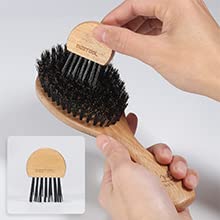 Beard Brush, 100% Boar Bristle Beard Brush and Comb Grooming Set for Men to Add Shine and Smooth Makes a Great Gift for Him