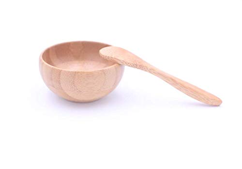 Eco Bamboo Facial Skin Care Mask Bowl Stick Mixing Bowl Spoon Suit Children Bamboo Bowl