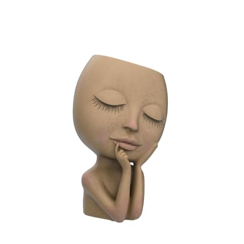 Resin Head Face Planter Flower Pot for Indoor and Outdoor Plants with Drainage Hole (Large Size)…