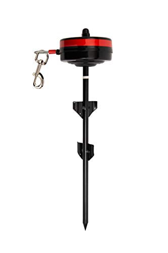 Bracket Mount and Stake Retractable Leash Tie Outs for Dogs (Stake, Large)