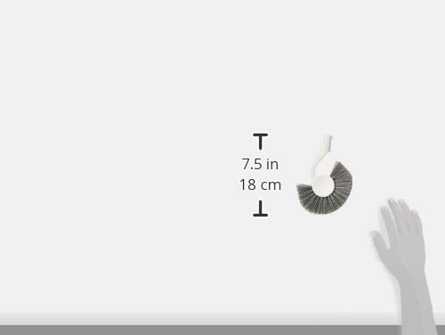 Replacement Toilet Brush Head, Easy Screw On, Stiff Outer Bristles, White Plastic
