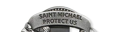 Silver Tone Zinc Alloy Archangel St Michael Protect Us Visor Clip, 2 1/4 Inch