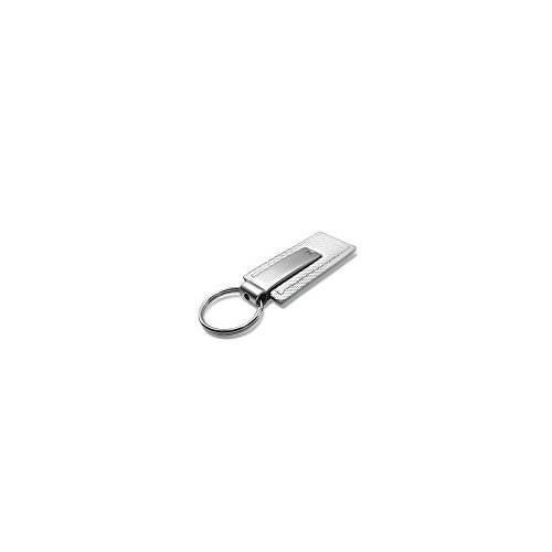 Carbon Fiber Rectangular Leather Key Chain for Honda (White)