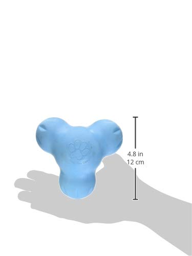 West Paw Zogoflex Tux Treat Dispensing Dog Chew Toy – Interactive Chewing Toy for Dogs – Dog Enrichment Toy – Dog Games for Aggressive Chewers, Fetch, Catch – Holds Kibble, Treats, Large 5, Aqua Blue
