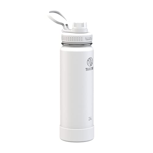 Actives 24 oz Vacuum Insulated Stainless Steel Water Bottle with Spout Lid, Premium Quality, Arctic
