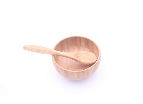 Eco Bamboo Facial Skin Care Mask Bowl Stick Mixing Bowl Spoon Suit Children Bamboo Bowl
