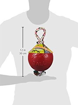 Romp-n-Roll Rope and Ball Dog Toy, 6 Inches/Medium, Red (606 RD)