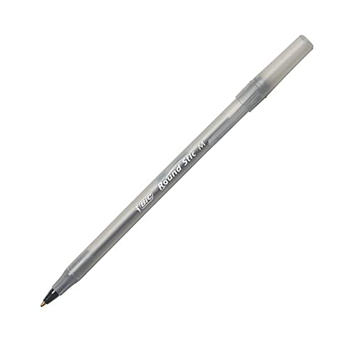 Round Stic Xtra Life Ballpoint Pens, Medium Point (1.0mm), Black, 60-Count Pack, Flexible Round Barrel For Writing Comfort (GSM609-BLK)