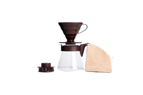 V60 Pour Over Coffee Starter Set, Size 02, Brown