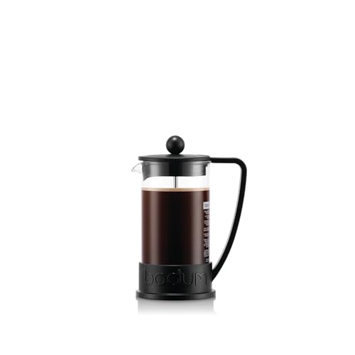 12oz Brazil French Press Coffee Maker, High-Heat Borosilicate Glass, Black - Made in Portugal