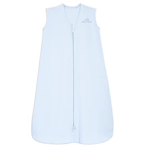 Sleepsack, 100% Cotton Wearable Blanket, Swaddle Transition Sleeping Bag, TOG 0.5, Baby Blue, X-Large