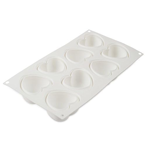 Amorini 100 Silicone Heart Mold with Cutter - 8 Forms