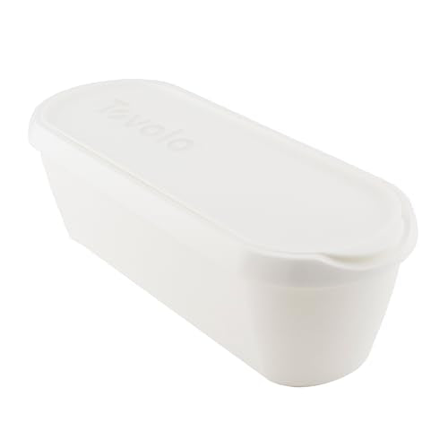 Ice Cream Containers for Homemade Ice Cream, Glide-A-Scoop (2.5 Qt, White) - Stackable Ice Cream Storage Containers for Freezer - BPA-Free Ice Cream Tub with Lid & Non-Slip Base