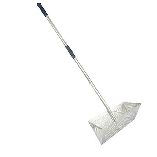 Sand Fleas Rake, Stainless Steel Sand Sifter, Detachable 47 Inches Long Handle, 15.7 Inches Width Basket, Sand Crab Catcher with Sharp Teeth,Collapsible Sand Fleas Catcher for Travelling.