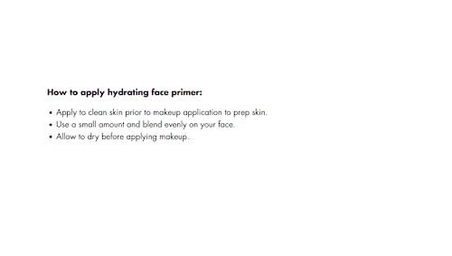 Hydrating Face Primer, Makeup Primer For Flawless, Smooth Skin & Long-Lasting Makeup, Fills In Pores & Fine Lines, Vegan & Cruelty-free, Small