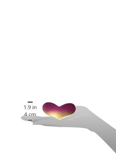 2 Color Heart Automatic Barrette, Gold/Pink, 0.5 Ounce