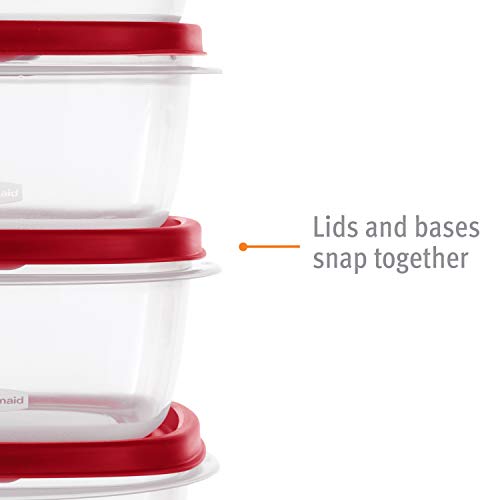 Easy Find Vented Lid Food Storage Containers, 7-Cup, Red
