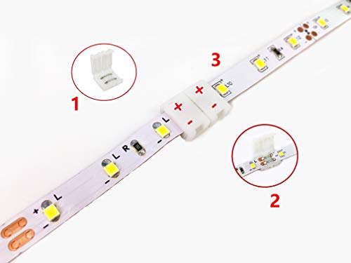 20PCS 2Pin Single Color LED Light Strip Connector - Gapless Strip to Strip - Box Adapter for 8mm Single Color 3528 SMD LED Strip Lighting