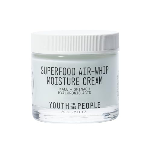 Air-Whip Moisture Face Cream - Gel Moisturizer & Face Primer - Lightweight Green Tea + Hydrating Hyaluronic Acid Moisturizer - Plumping, Anti-Aging, Sensitive Vegan Skincare (2oz)
