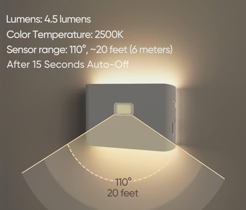 Rechargeable Night Lights with Dusk to Dawn & Motion Sensors, Warm & Soft White Step Lights for Bathroom,Hallway, Bedroom, Kids Room, Kitchen, Stairway, 3 Pack
