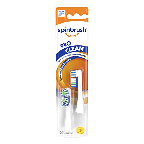 Pro Clean Replacement Heads, Soft Bristles, For Battery Toothbrush, 2-Pack