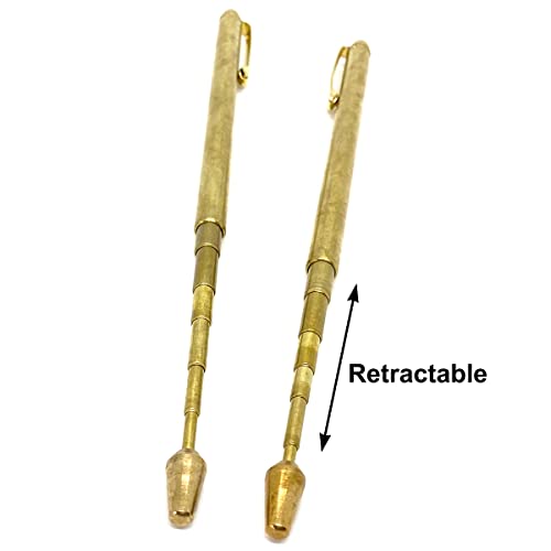 2PCS Copper Dowsing Rods, Retractable Divining Rods, Portable Pen Shape Rods Detector for Ghost Hunting Tools, Detect Gold, Divining Water, Seeking Treasure, Buried Items, Paranormal Activity, Etc