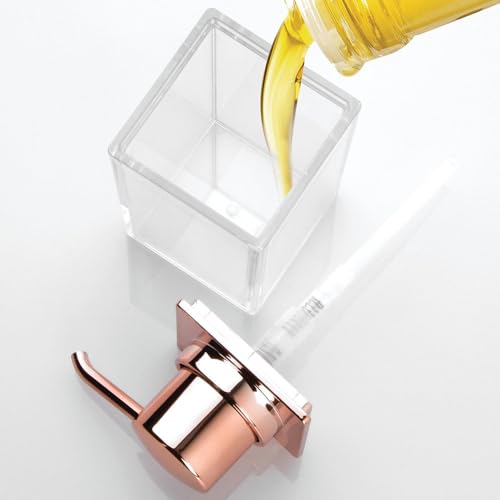 iDesign Soap Dispenser Pump, The Clarity Collection – 10oz, 2.5 x 3.75 x 6.08”, Clear & Rose Gold