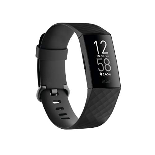 Charge 4 Fitness and Activity Tracker with Built-in GPS, Heart Rate, Sleep & Swim Tracking, Black/Black, One Size (S &L Bands Included)