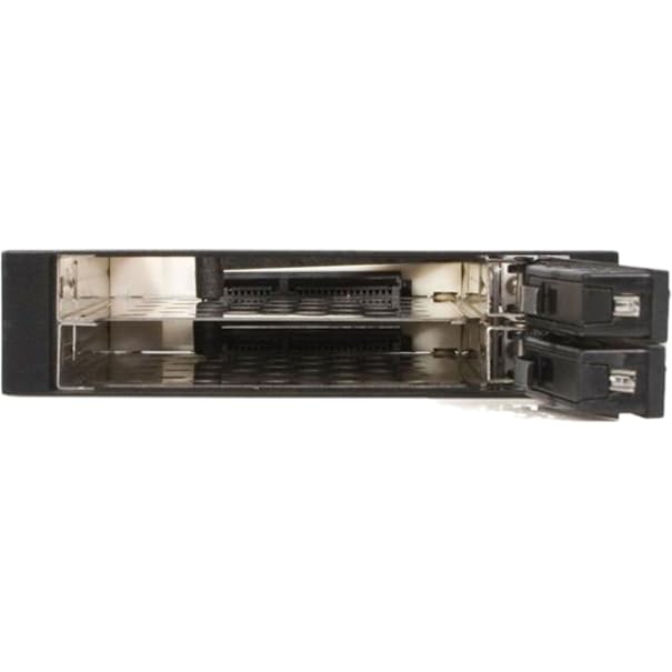 2 Drive 2.5in Trayless Hot Swap SATA Mobile Rack Backplane - Dual Drive SATA Mobile Rack Enclosure for 3.5 HDD (HSB220SAT25B),Black