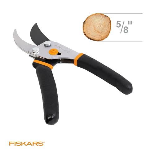 Bypass Pruning Shears, 5/8-Inch Cut Capacity Garden Clippers, Gardening Scissors with Sharp, Rust Resistant Steel Blade