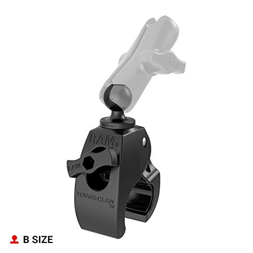 RAM Mounts RAP-B-404U Tough-Claw Medium Clamp Base with B Size 1 Ball for Rails 1 to 1.6 in Diameter