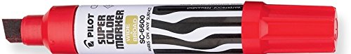 PILOT Super Color Jumbo Refillable Permanent Markers, Red Ink, Extra-Wide C