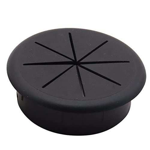 1PCS 2Inch (50mm) Desk Cord Grommets Wire Cable Hole Cover for Office PC Desk Cable Cord Cover Black (Black- 1pcs)