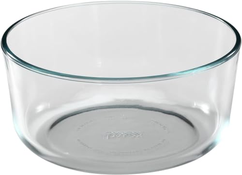 Storage Plus 7-Cup Round Glass Food Storage Dish, Blue Cover, Pack of 2 - Original Genuine - Made in the USA
