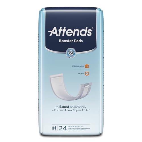Booster Pads for Adult Incontinence designed to boost absorbency of other products, Unisex, one size, 3.5x11, 24 Count (Pack of 8)