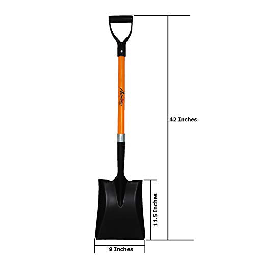 Ashman Heavy-Duty Transfer Shovel (1-Pack) with 41-Inch long Durable Handle and Blade- Ideal for Construction, Landscaping, Gardening, and Snow Removal- Durable, Rust-Resistant, and Multipurpose Scoop