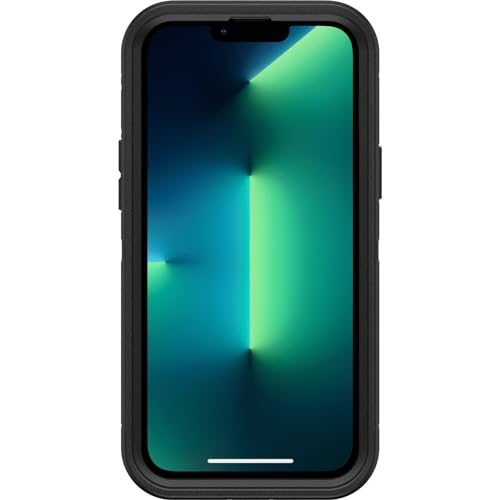 iPhone 13 Pro Max & iPhone 12 Pro Max Defender Series Case - BLACK, rugged & durable, with port protection, includes holster clip kickstand