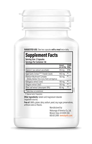 Aged Garlic Extract Formula 103 Immune Support, 100 Capsules (Packaging May Vary)