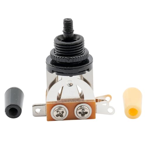Metric 3 Way Short Straight Guitar Toggle Switch Pickup Selector for Epiphone Les Paul Electric Guitar,Black Top with Black Tip