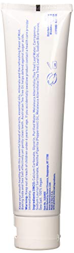 Tea Tree Oil Toothpaste - Mint - 6.25 Ounce - Refreshing Taste - Deep Cleans Teeth & Gums - Helps Fight Plaque - Sea Salt - Pure Essential Oil - Baking Soda - Promotes Healthy Mouth