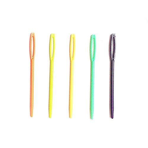 20 Pcs Mix Color 2.75 Plastic Large-Eye Needles Sewing Needles