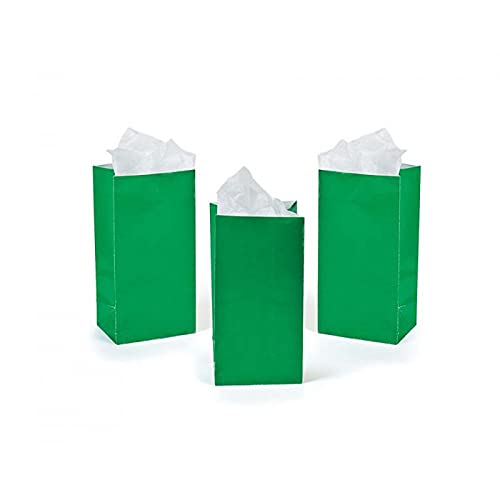 Green Paper Party Favor Bags, 12ct