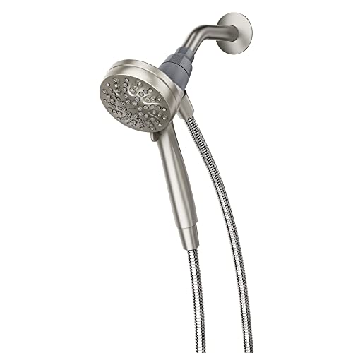 Engage Magnetix Spot Resist Brushed Nickel 3.5-Inch Six-Function Detachable Handheld Showerhead with Magnetic Docking System, 26100SRN