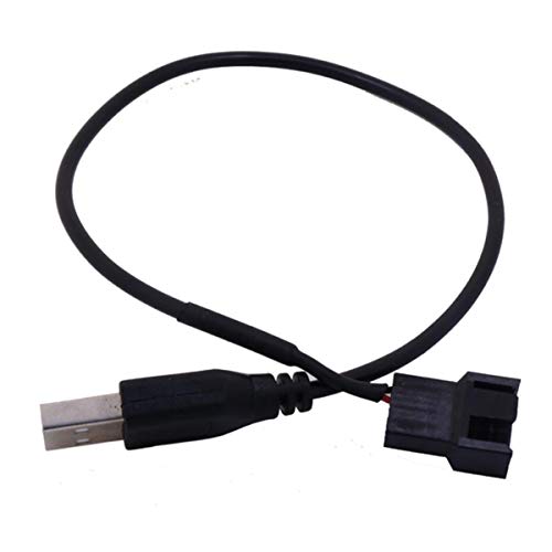2 Pack USB to 3-Pin / 4-Pin PWM 5V USB Sleeved Fan Power Adapter Cable, USB to 3 Pin / 4 Pin Case Fan Adapter Connector Cable (USB-3Pin/4Pin Cable)